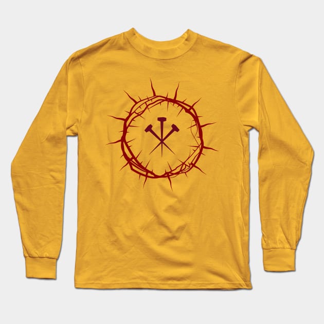 Crown of Thorns with Nails Long Sleeve T-Shirt by MikeCottoArt